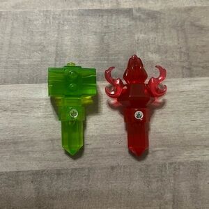 Skylanders Trap Team Life Element Hammer And Fire Torch Crystal Figures